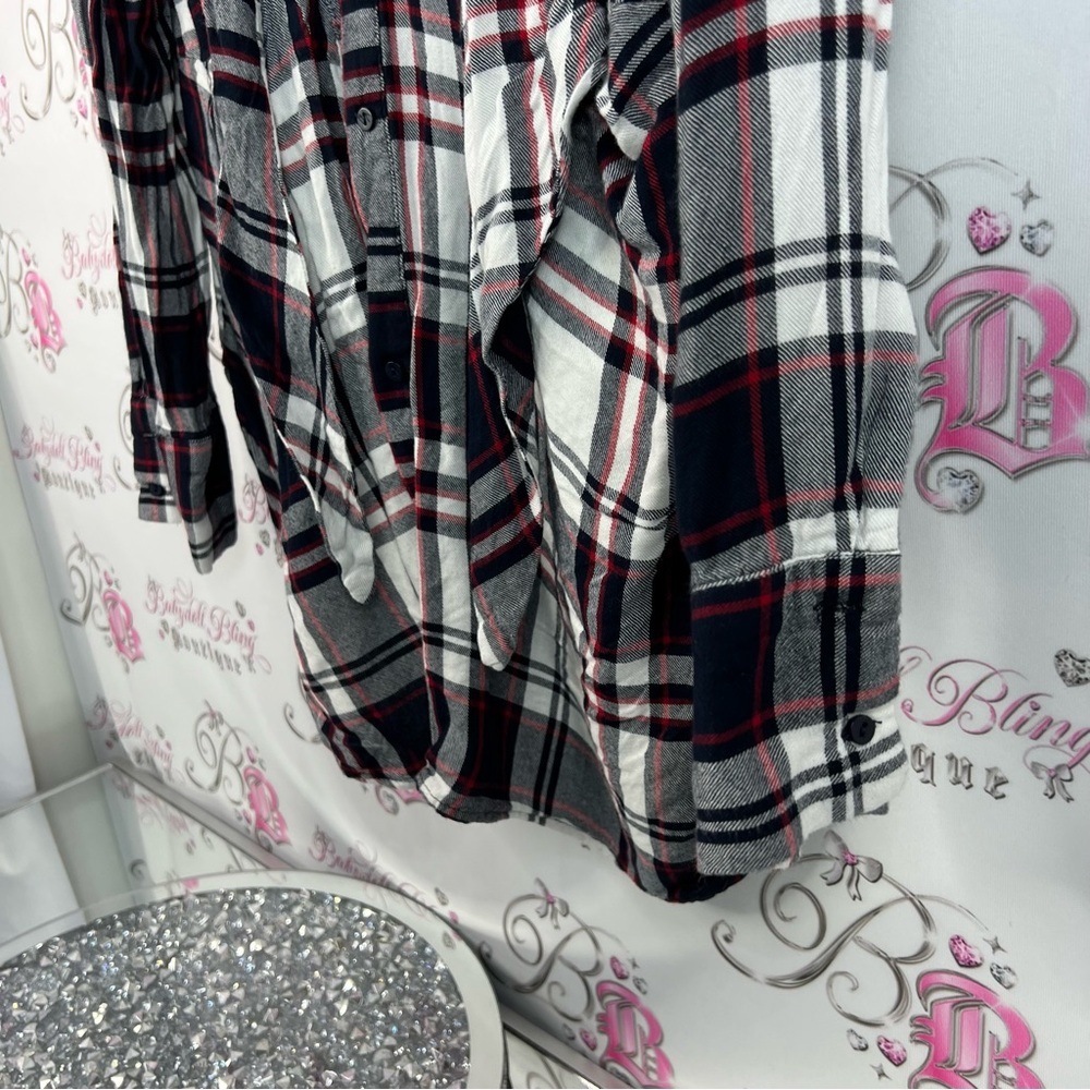 Eliane rose dress or long top plaid Chic Plaid Button-Down Shirt for Women - Picture 7 of 15